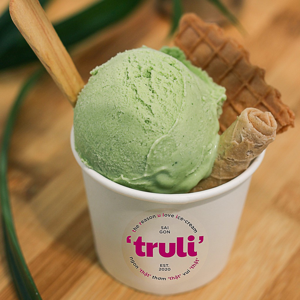 Kem Lá Dứa hũ 120ml/ 240ml - Kem Homemade Truli Ice Cream