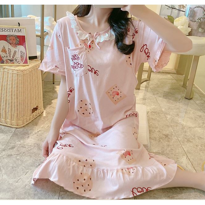 Váy, Đầm Bầu Và Sau Sinh Cho Con Bú Azuno AZ1058 Chất Liệu Cotton Cao Cấp Mặc Hè Cực Mát