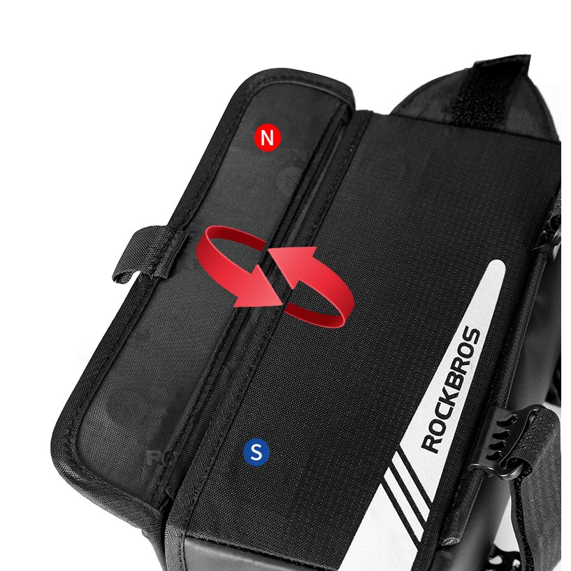 Rockbros Túi Đựng Điện Thoại 6.2 Inch Nắp Lật Gắn Khung Xe Đạp Tiện Dụng