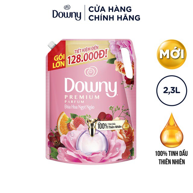 NƯỚC XẢ VẢI DOWNY TÚI 2,3L( mua 2 túi tặng đĩa)