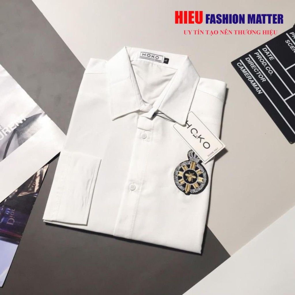 Áo sơ mi Nam Nữ ⚡  FREE SHIP ⚡ Áo sơ mi in thêu Ong vương miện Dolce Gabbana 😍😍😍