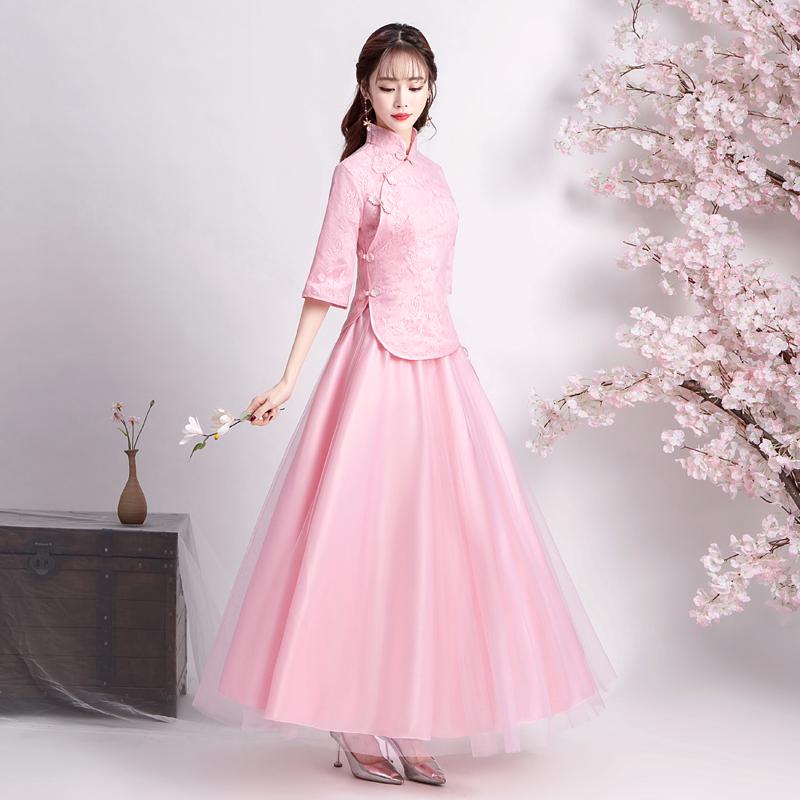Đầm sườn xám cách tân phong cách Trung Hoa thanh lịch dành cho nữ