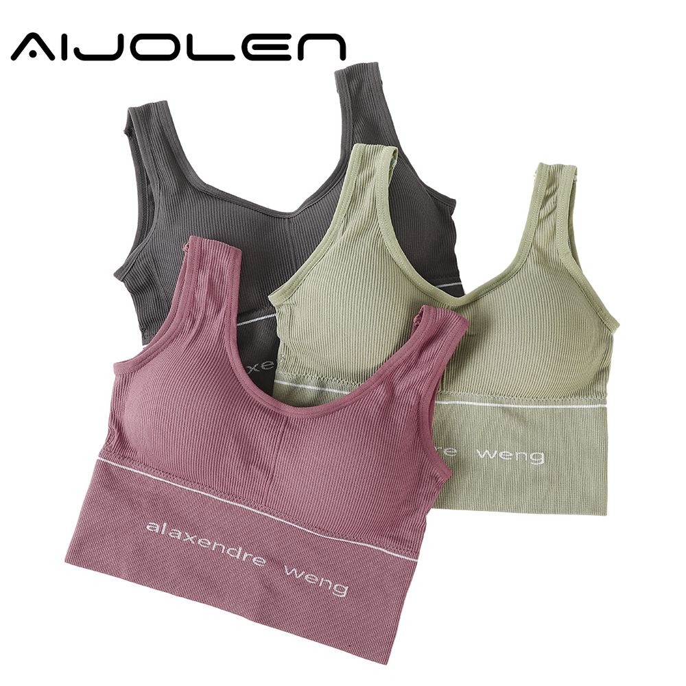 Áo croptop tập gym Aijolen in chữ alaxendre weng chất lượng cao