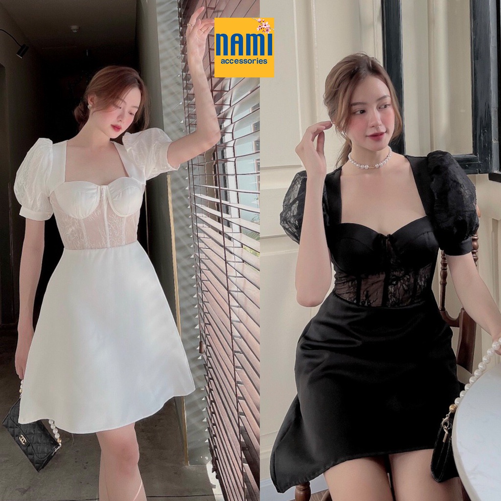 Đầm Xoè Cúp Ngực Tay Phồng Phối Ren Xịn Hịn Chuẩn Sang Xinh Nét Căng - ATNU015