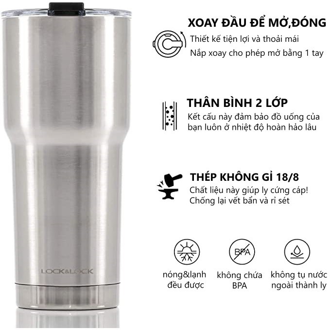 Ly giữ nhiệt SWING TUMBLER-size lớn- 700ML- có sẵn 3 màu [LHC4137]