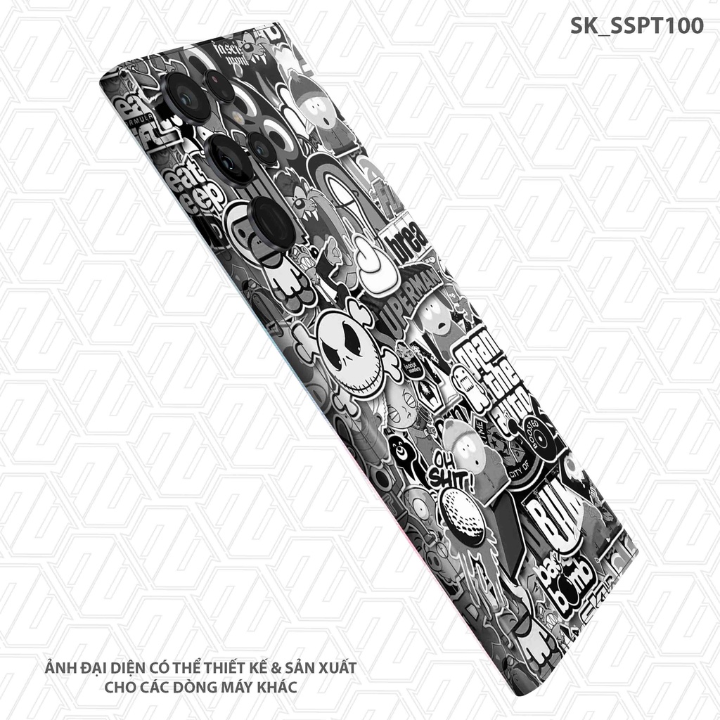 Miếng Dán Skin Partern BOM Black White Samsung Note 20 Ultra |SK_SSPT100| Dán Full Lưng Viền Máy, Chất Liệu Chính Hãng