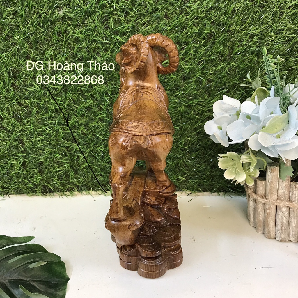 Dê đứng thỏi vàng cao 20cm gỗ bách xanh thơm, hương đá nam phi