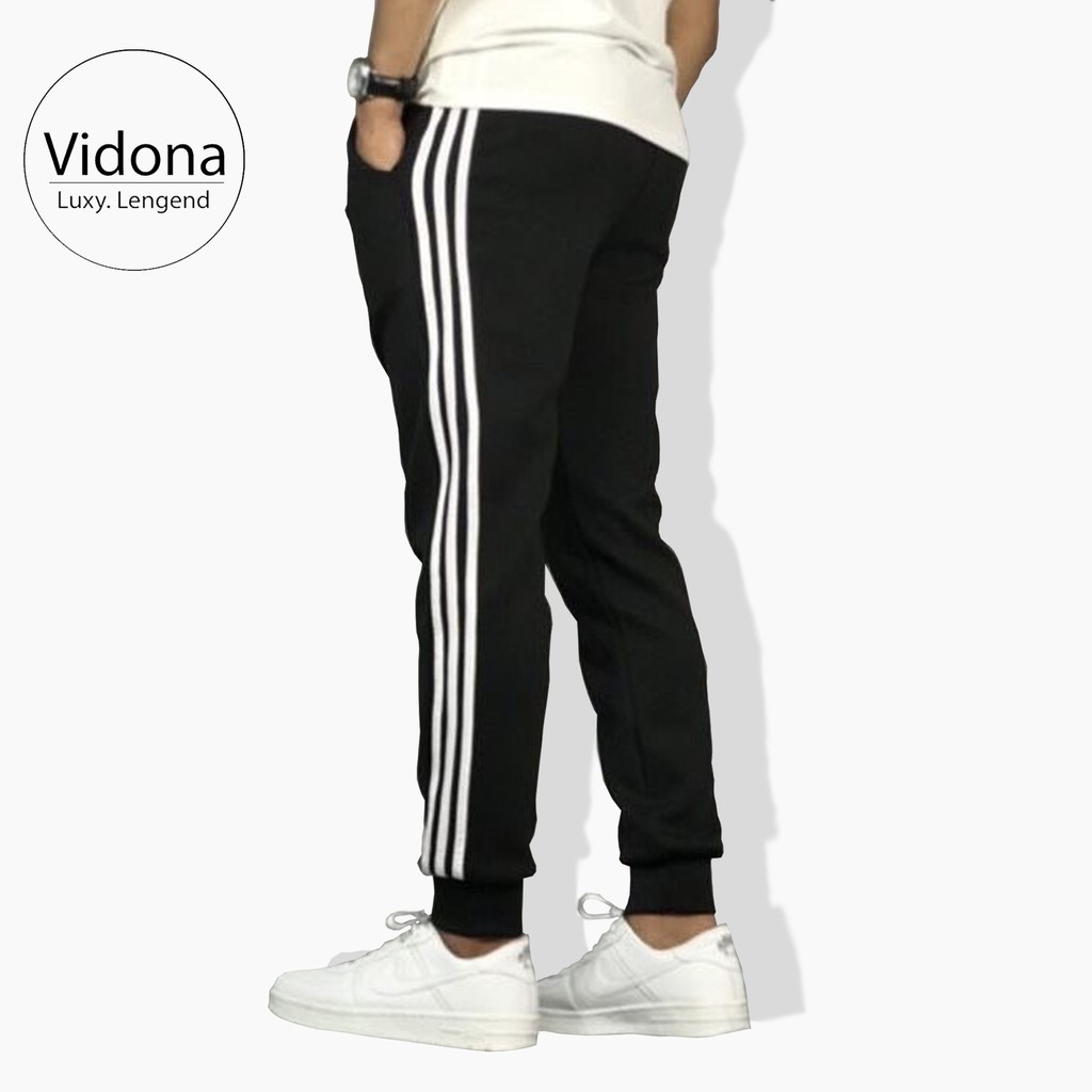 QUẦN THỂ THAO NAM, QUẦN NỈ NAM 3 SỌC DÀI