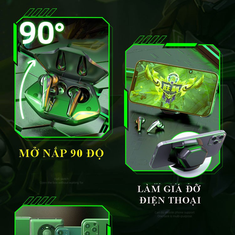 [Freeship] Tai Nghe Gaming Bluetooth APro 366 Tws ,Tay ghe Chơi Game thủ không dây PubG, Liên quân... độ trễ thấp