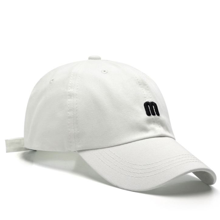 Mũ Lưỡi Trai Unisex LOPDOP Thêu Chữ M Phong Cách Thời Trang Ullzzang Hàn Quốc MU116