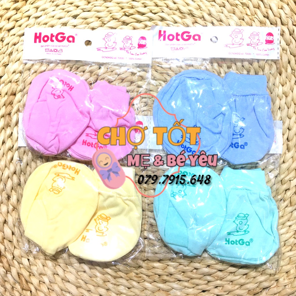 Combo 5 Bộ Bao Tay, Bao Chân Cho Bé Hotga Cotton Cao Cấp ( 0-3 tháng)_LOẠI MÀU