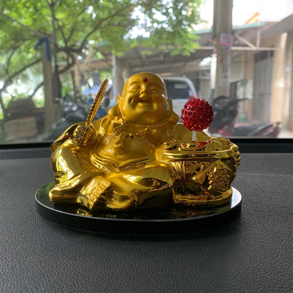 Tượng Phật Di Lặc Để Ô Tô Năng Lượng Mặt Trời - TẶNG KÈM Đế Chống Trượt + Nước Hoa CARZONE.TOP