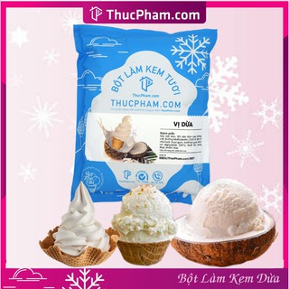 Bột Làm Kem Tươi THUCPHAM.COM Vị Dừa 1kg - Công Thức Độc Quyền Hương Vị Mới, Không Gắt, Không Hắc