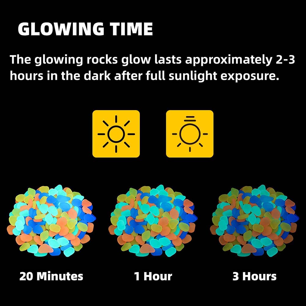 AQUARZOO 10/50/100 PCS Aquarium Colorful Glowing Stones, Fish Tank Glow Gravel, Glow in The Dark Aquarium Pebbles, Decorative Gravel Rocks, Glowing Pebbles Luminous Stones