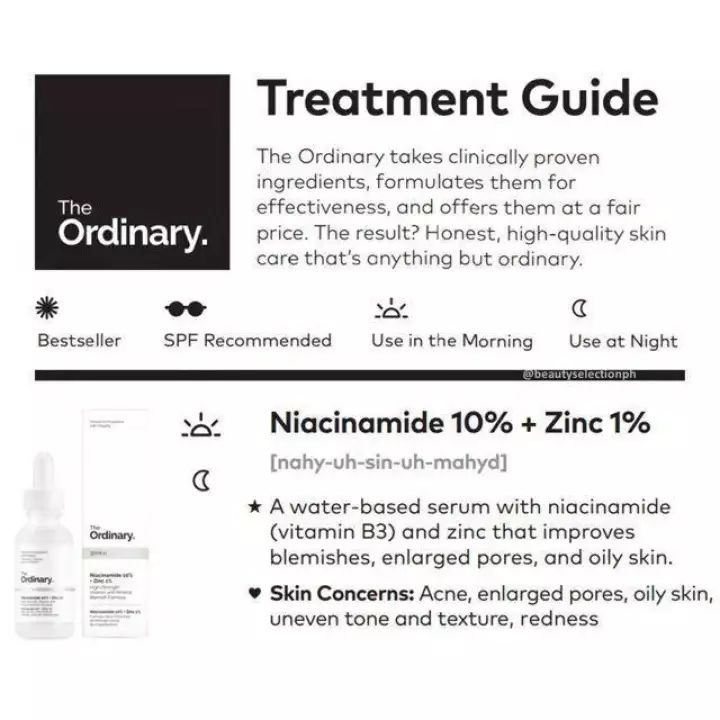 Tinh chất dưỡng The Ordinary Niacinamide 10% + Zinc 1% 30ml
