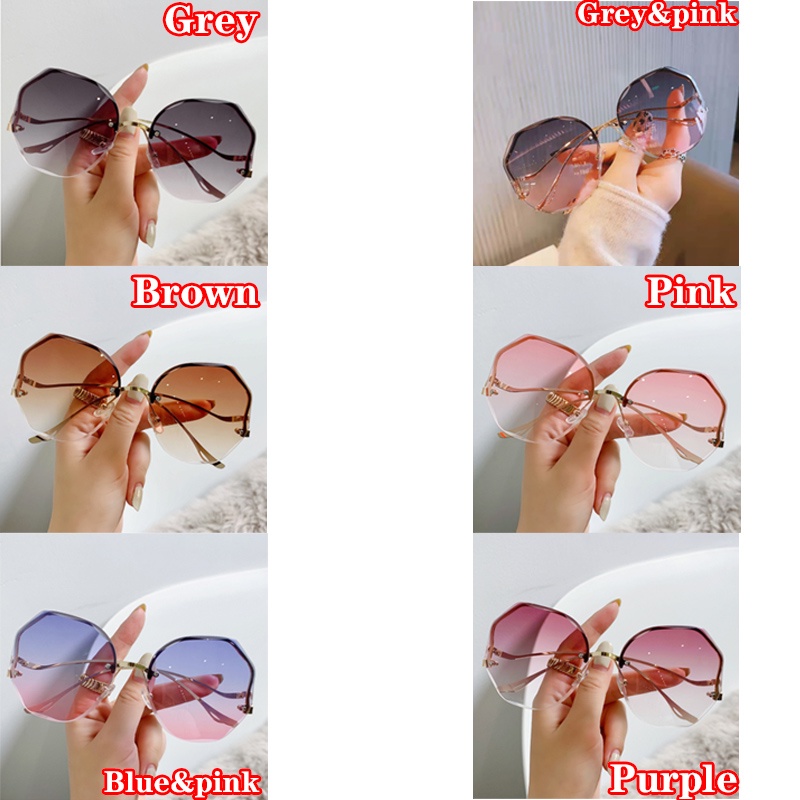 Kính Mát Chống Tia UV400 Không Viền 6 Màu Sắc Thời Trang Dành Cho Nữ