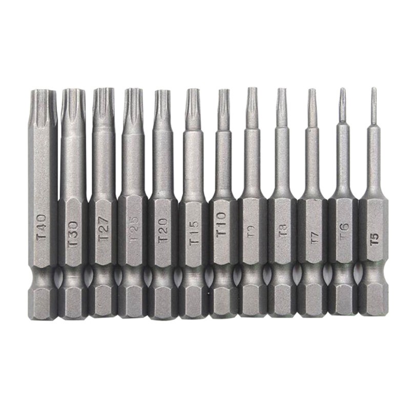 Bộ 12 đầu vặn vít lục giác T5-T40 1/4 inch 50mm chuyên dụng