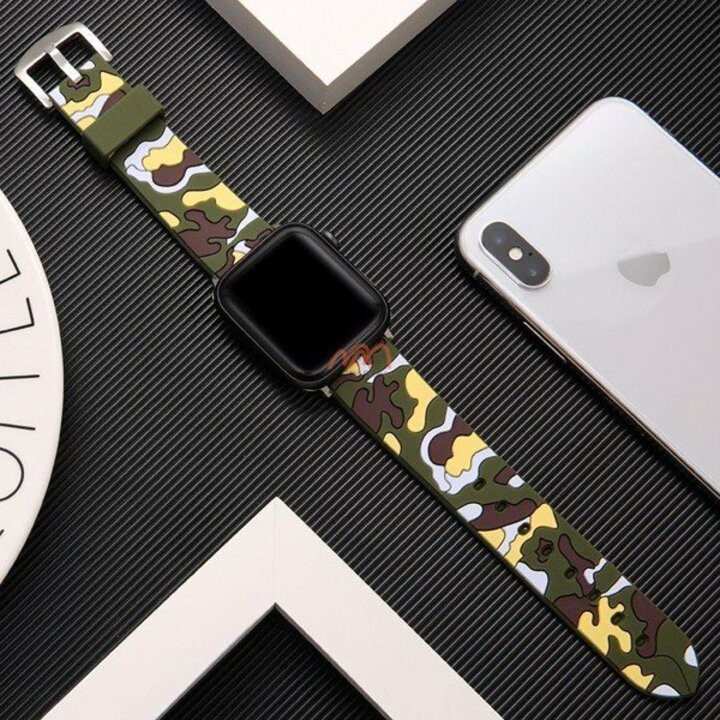 Dây cao su camo Apple Watch seri 1 2 3 4 5