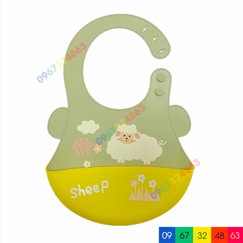 Yếm ăn dặm SILICON CÓ TAI KÈM MÁNG siêu mềm dẻo cho bé