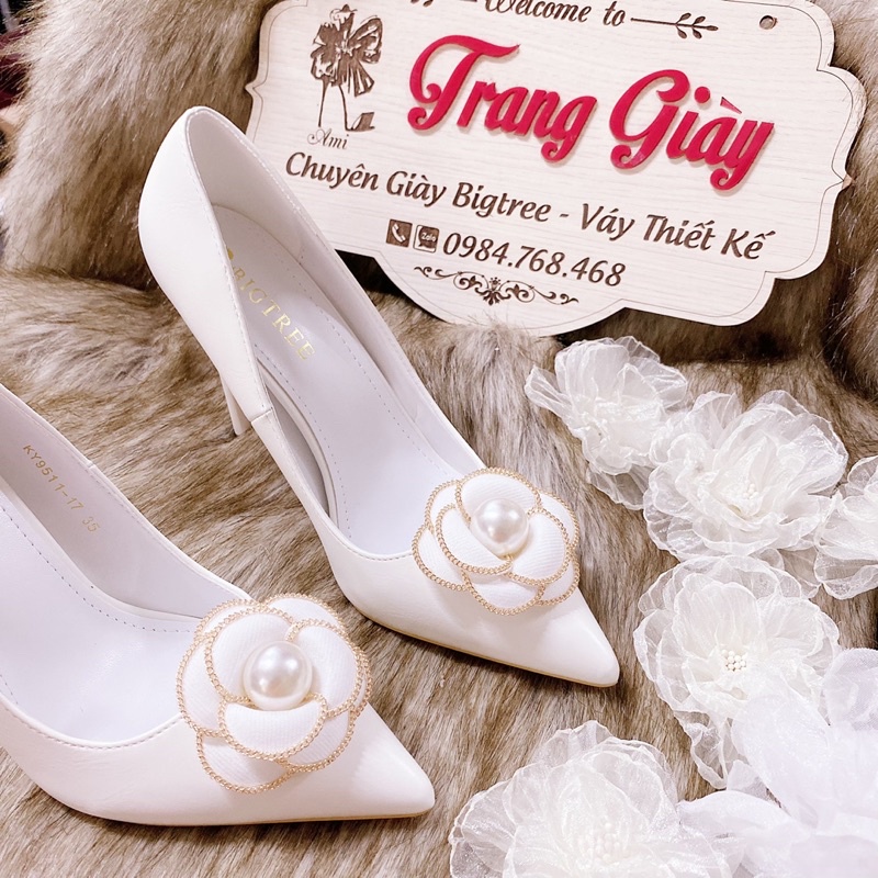 GIÀY THIẾT KẾ HANDMADE ĐÍNH HOA NGỌC CAO CẤP