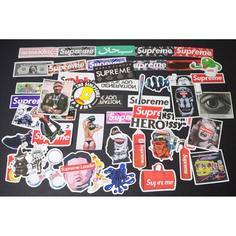 Bộ miếng dán sticker, stickers cao cấp chủ đề SUPREME mẫu mới 2021 trang trí Vali Laptop Mũ Bảo Hiểm Xe Máy Xe Đạp Đàn