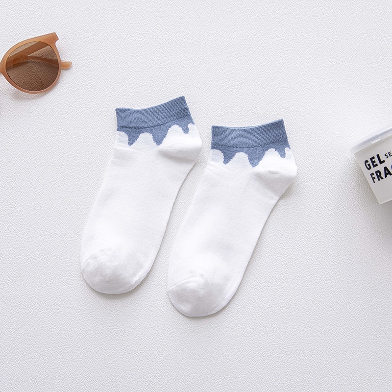 Vớ Cotton Cổ Thuyền Kẻ Sọc Màu Sắc Tương Phản Phong Cách Nhật Bản Thời Trang Mùa Xuân Cho Nữ