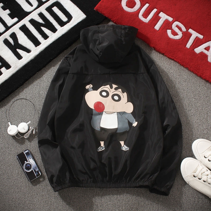 Áo Hoodie Chống Nắng Thấm Hút Mồ Hôi In Hình Cậu Bé Bút Chì
