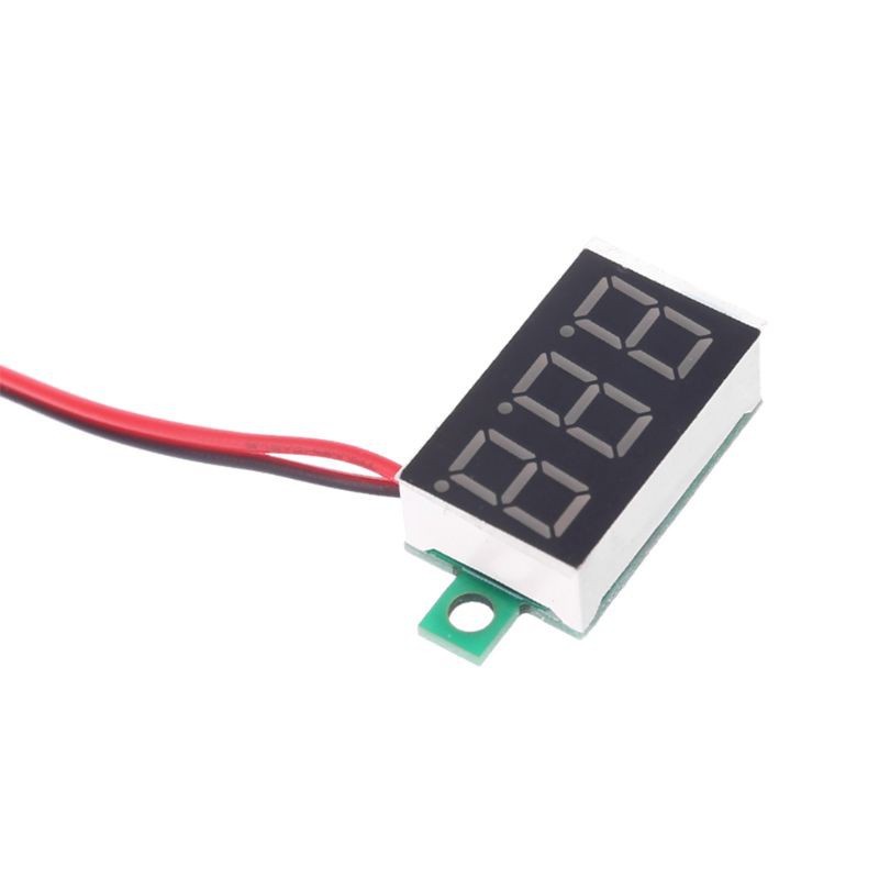 Vôn kế đo điện áp đo điện áp kỹ thuật số có màn hình LED DC 4.5-30V hai dây màu đỏ chuyên dụng 0.36"