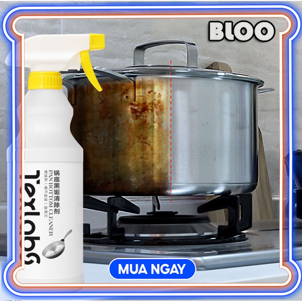 Dung Dịch Xịt Tẩy Cặn Đen Đáy Nồi, Xoong, Chảo Inox Siêu Sạch TEXLABS 500ML Bloo16