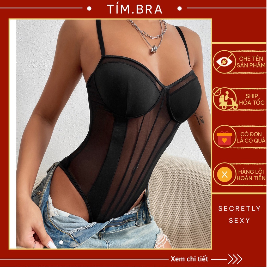 Bodysuit hai dây sexy, áo liền thân quyến rũ hot hit, TIMBRA áo hai dây liền quần M34