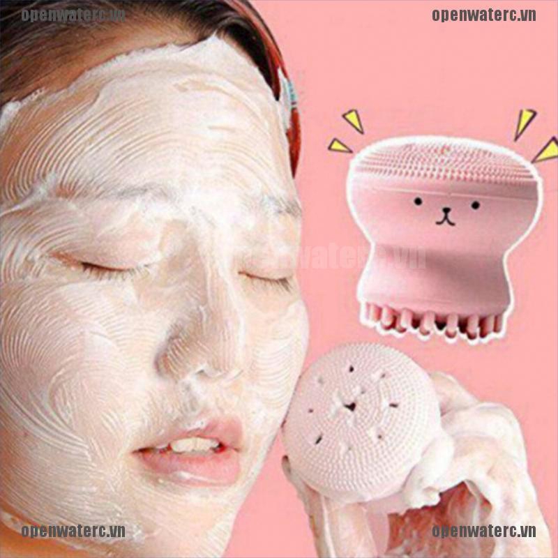(Hàng Mới Về) Cọ Rửa Mặt Bằng Silicone Thiết Kế Hình Bạch Tuộc Dễ Thương