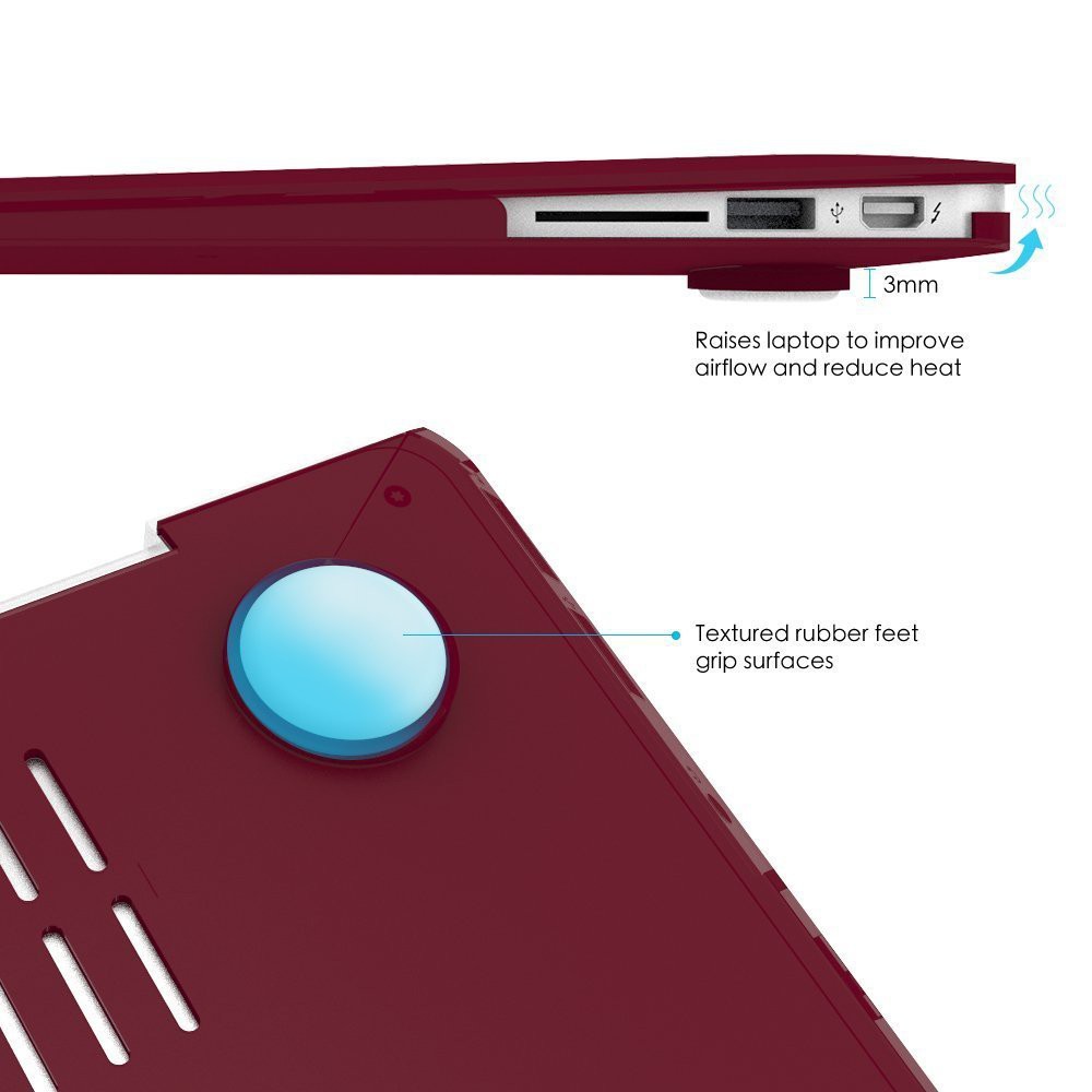 [Mã ELFLASH2 hoàn 10K xu đơn 20K] Ốp Macbook màu Đỏ đô đủ dòng (Tặng kèm nút chống bụi và bộ chống gãy | BigBuy360 - bigbuy360.vn