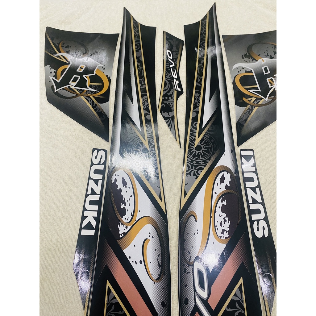 Bộ tem decal dán xe máy Suzuki Revo màu đen zin thái siêu đẹp