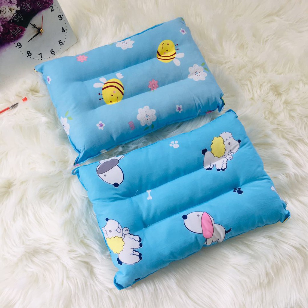 Gối ngủ cho bé cao cấp thoáng khí, ngủ ngon ruột bông gòn êm ái mềm mịn cho bé yêu trên 2 tuổi (Có thể giặt bằng máy)
