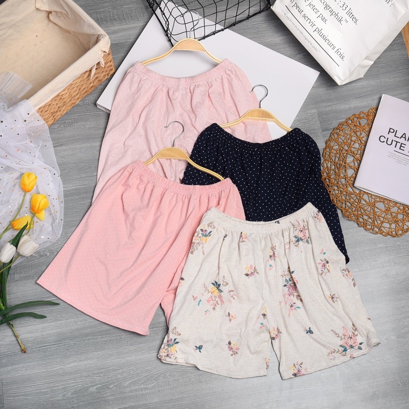 Quần đùi nữ mặc nhà Big size chất cotton dày dặn, co giãn 4 chiều không bai, xù khi giặt Chibishopsince2018