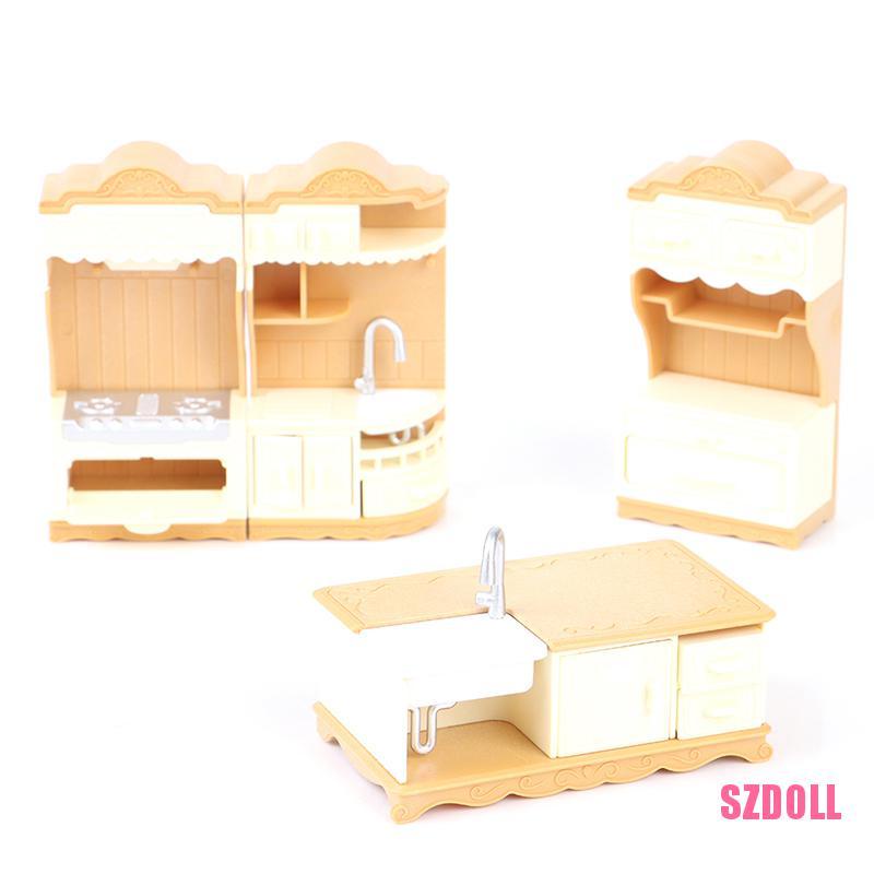 Mô Hình Đồ Nội Thất Tủ Bếp Thu Nhỏ Tỷ Lệ 1:12 Dành Cho Nhà Búp Bê SZDOLL6
