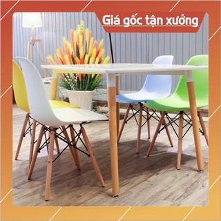 Bàn ăn chữ nhật chân gỗ nhập khẩu cao cấp
