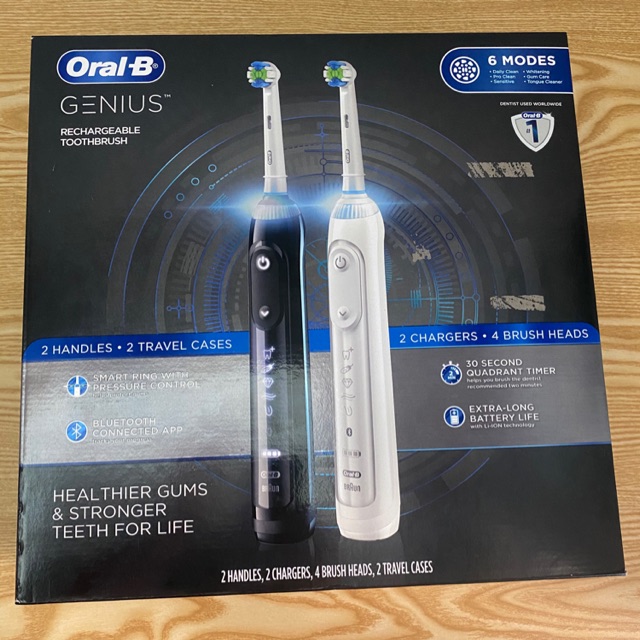 Bàn chải điện Oral-B brAun Pro6000 - set 2 bàn chải trắng + đen