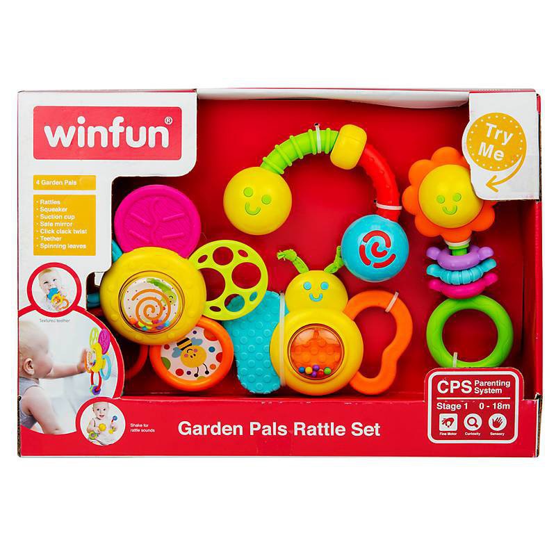 Set 3 món đồ chơi cầm tay xúc xắc chip chíp, gặm nướu cho bé sột soạt Winfun  cho bé từ 0-12 tháng