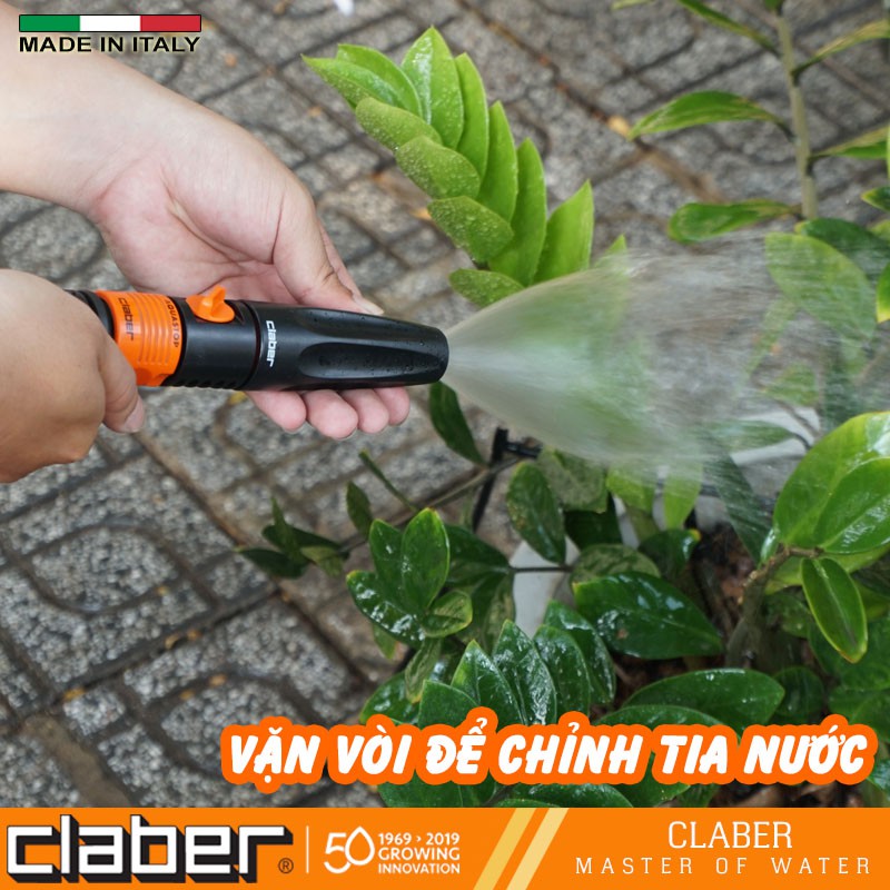 COMBO BỘ VÒI XỊT TƯỚI CÂY VÀ KHỚP NỐI NHANH CLABER 8536-8548, Nhựa ABS, Có Van Điều Chỉnh Áp Lực Nước, 2 Chế Độ Phun, Kh
