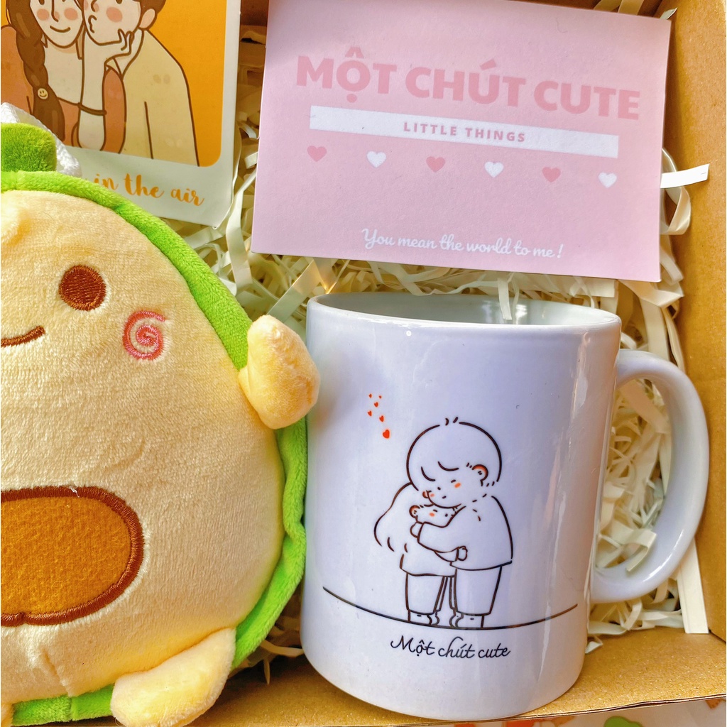 Set quà tặng Cốc ôm em, bơ tặng sinh nhật,Valentine, 6/4 dành cho người yêu, bạn thân - Một chút cute Store