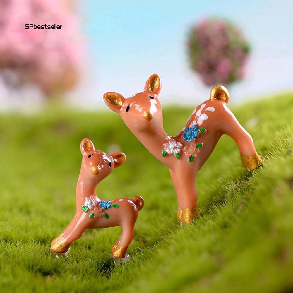 Mô hình chú hươu mini bằng nhựa đáng yêu dùng để trang trí tiểu cảnh