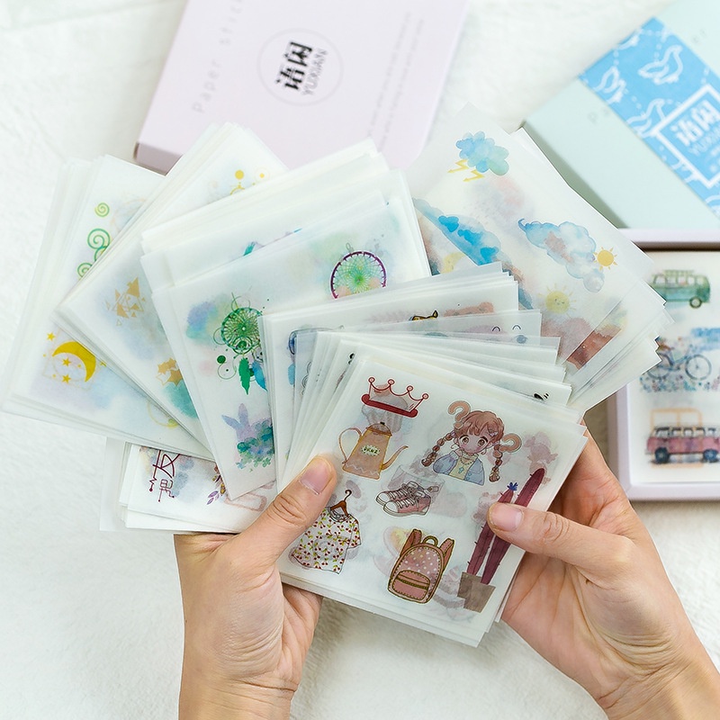 Sticker cute vintage dán sổ dán mũ bảo hiểm anime HD117-K67 trang trí DIY Crafts, Scrapbook, Journal, Diary, Planner