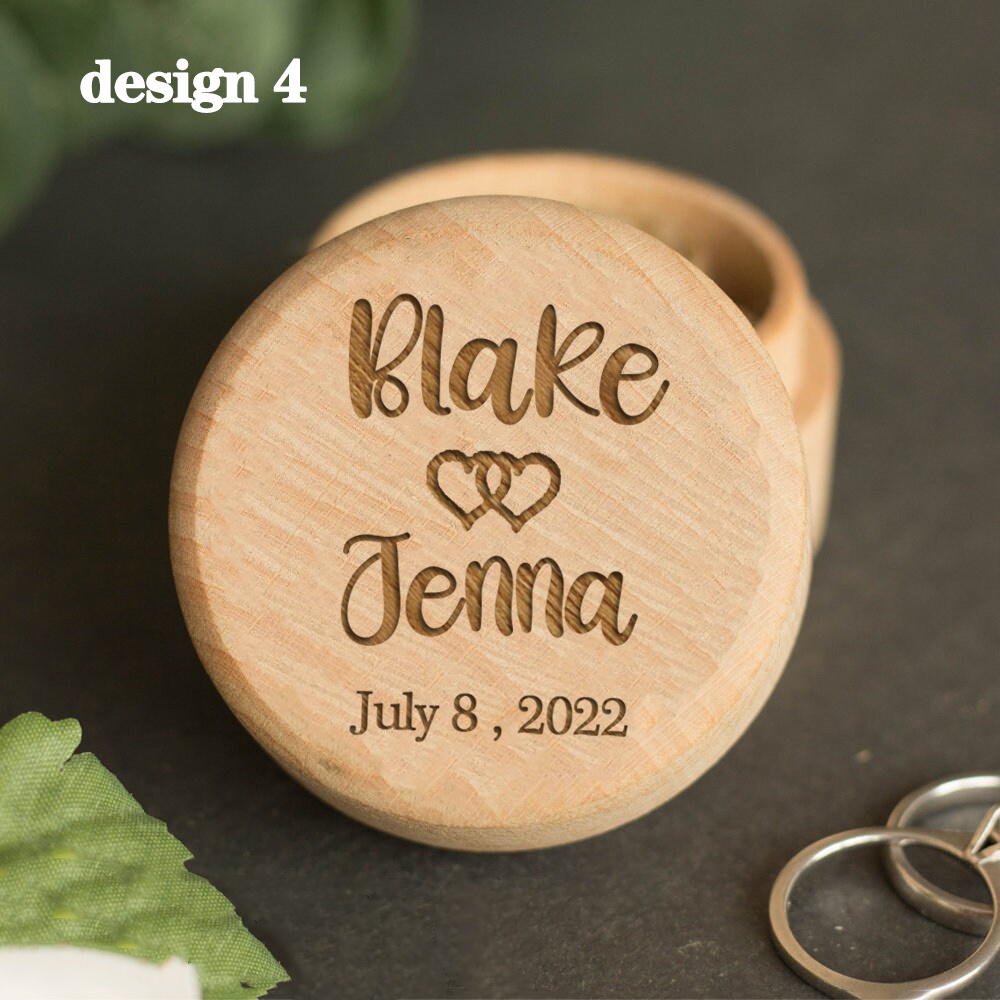 Tùy Chỉnh Nhẫn Cưới Hộp Cá Tính Tên Cặp Đôi Nhẫn Đính Hôn Hộp Cầu Hôn Nhẫn Cưới Bảo Quản Món Ăn Ngày Lễ Tình Nhân