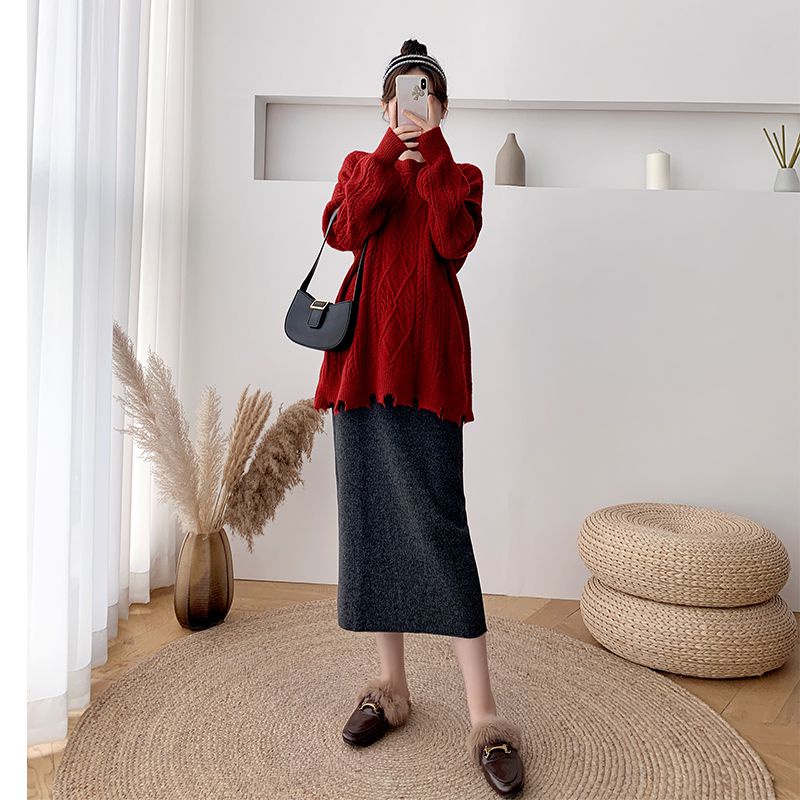 Chân Váy Ngắn Ôm Eo Thời Trang Thu Đông Cho Phụ Nữ Mang Thai