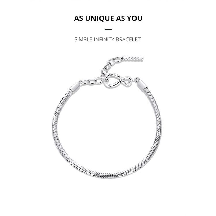 Vòng tay BAMOER BSB085 bạc 925 khóa cài hình bướm có thể điều chỉnh dành cho nữ