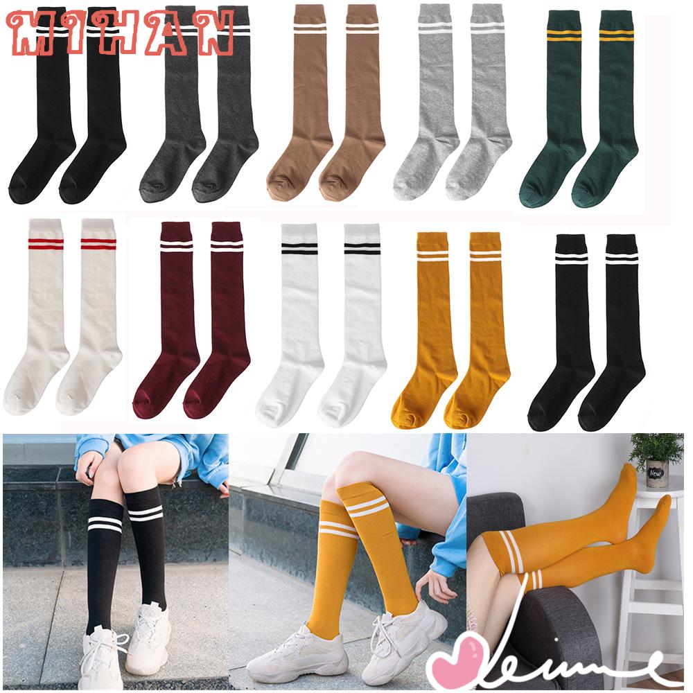 Đôi tất cotton dài màu trơn thời trang dành cho nữ