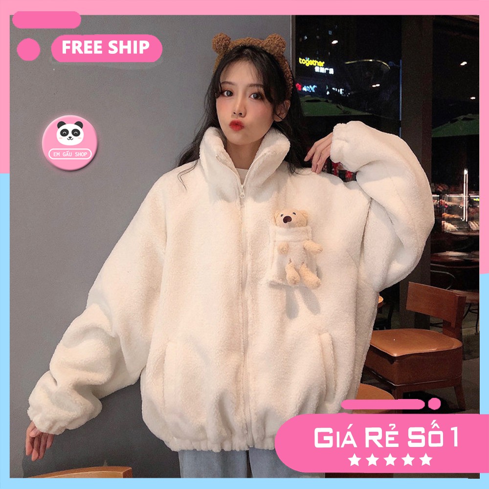 [TREND] Áo bông gấu 🐾 ulzzang cute lông cừu phiên bản 2021 🌺 Em Gấu Shop