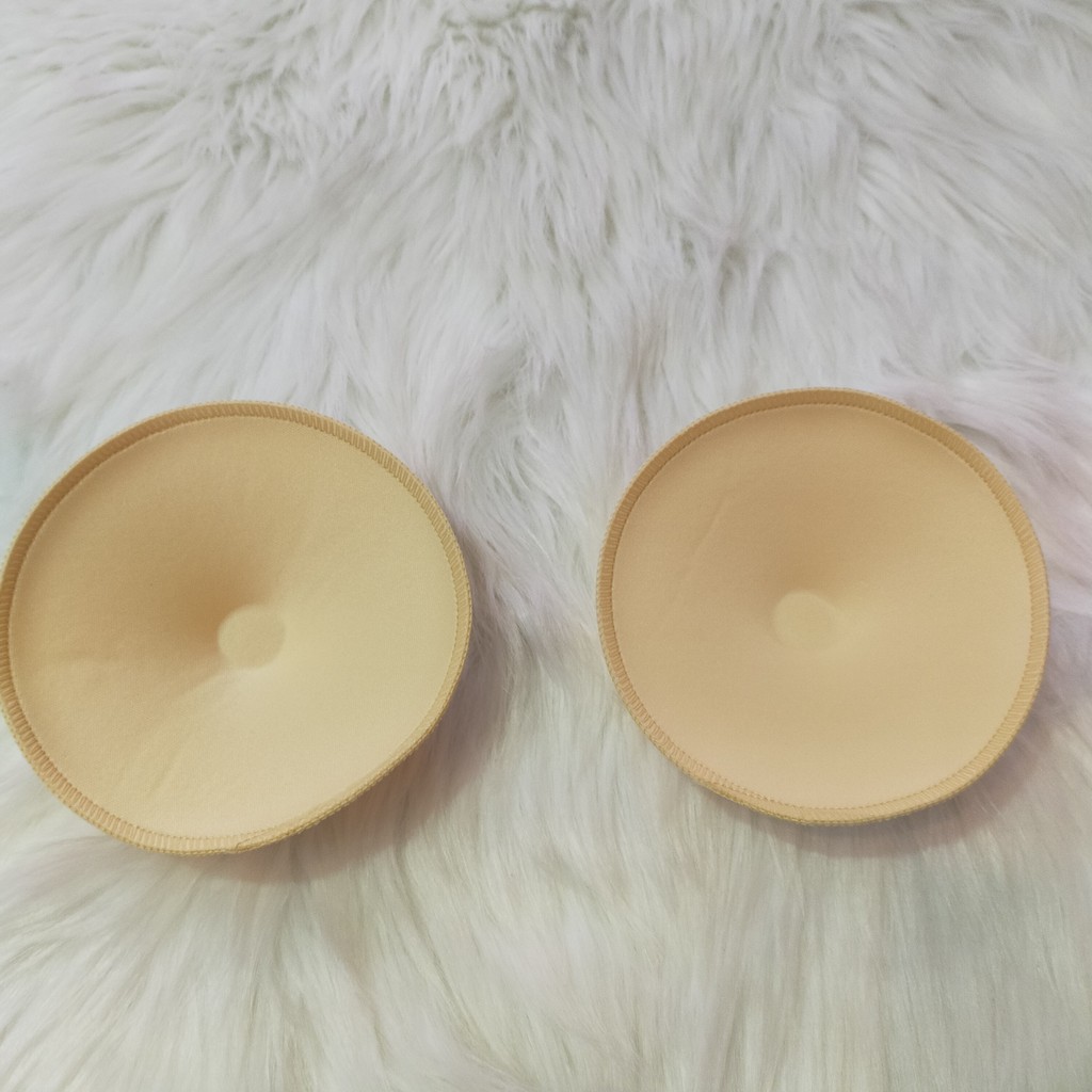 Miếng mút độn ngực hình tròn nâng ngực tạo khe cao cấp có may viền mềm mịn cho áo ngực, áo bra, áo tắm (1 cặp)