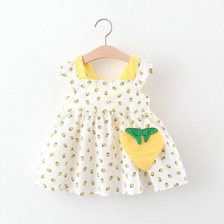 Váy cho bé gái đầm bé gái 8-18kg Tunkid hình dâu tây dễ thương chất liệu thoáng mát
